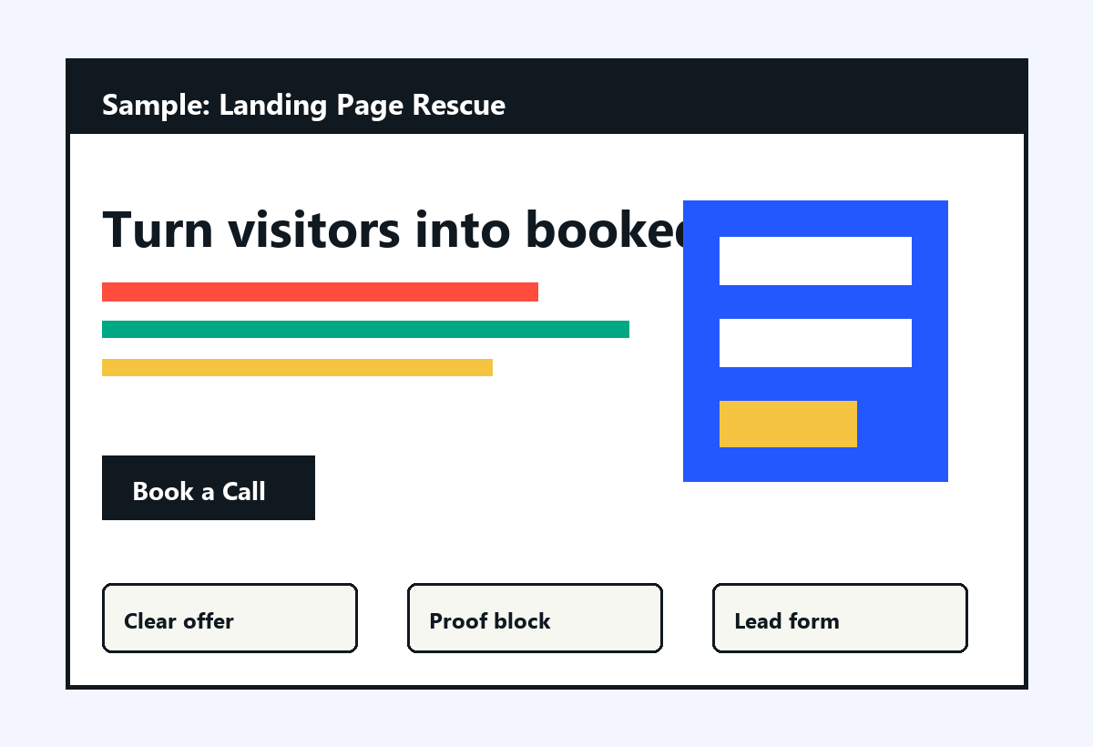 Landing page rescue sample